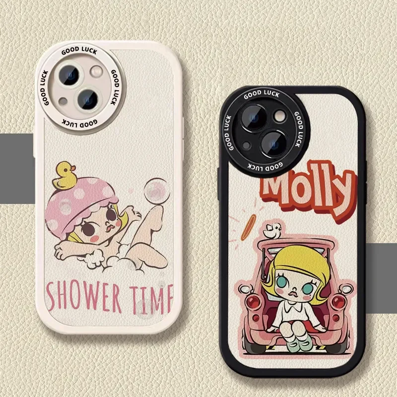 HOT POP MART Cute Shower Time Lovely For iPhone Case 16 15 14 13 12 11 Pro XR XS Max 7 8 Plus Phone Shockproof Y2K LOL Cover