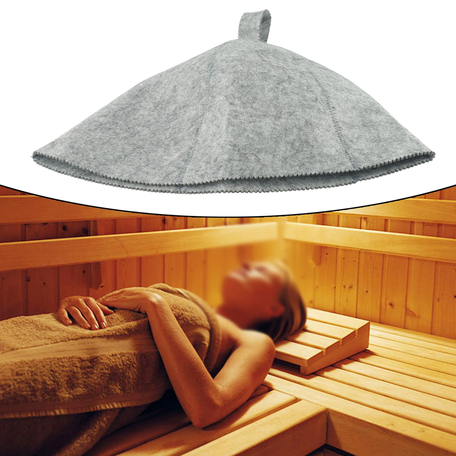 1pc Verdicken Wollfilz Sauna Hut Haar Schutz Spa Sauna Accs Für Bad Schutz Sauna Hut Sauna Vaporarium Zubehör - grey