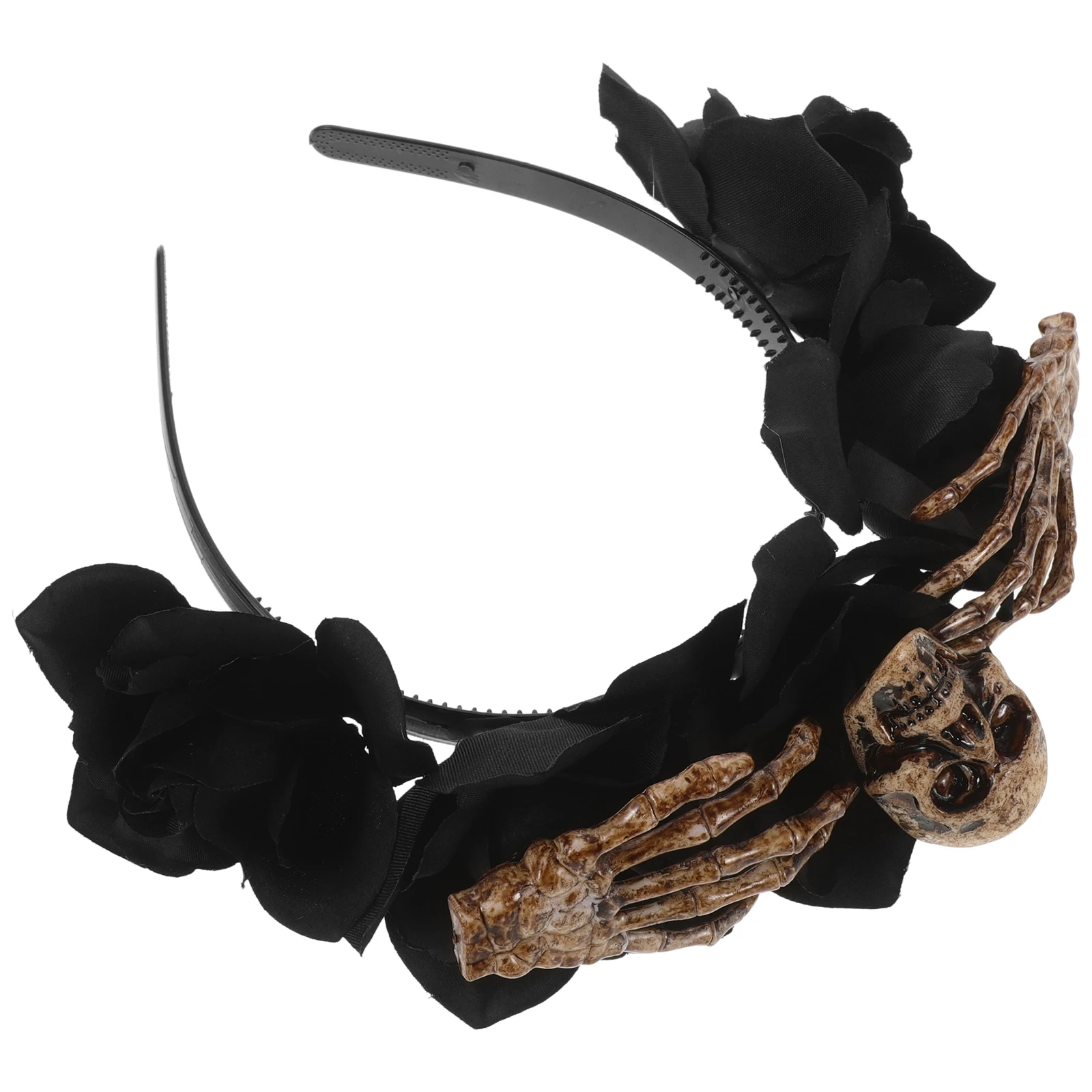 

Skull Headband Black Flowers Halloween Party Cosplay Accessories Unique Style Decor Hair Hoops Headgear FG133-1