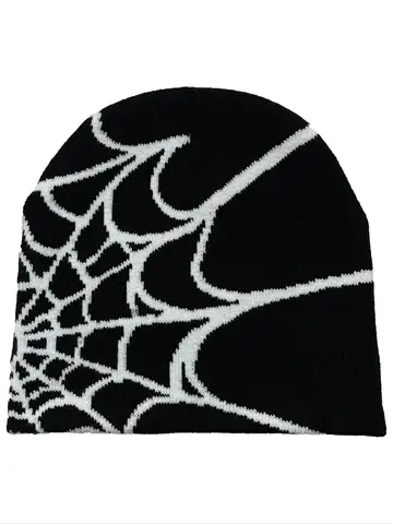 Four Seasons Men's And Women's Universal Y2K Knit Hat Spider Web Riding Outdoor Sports Fashion Hat