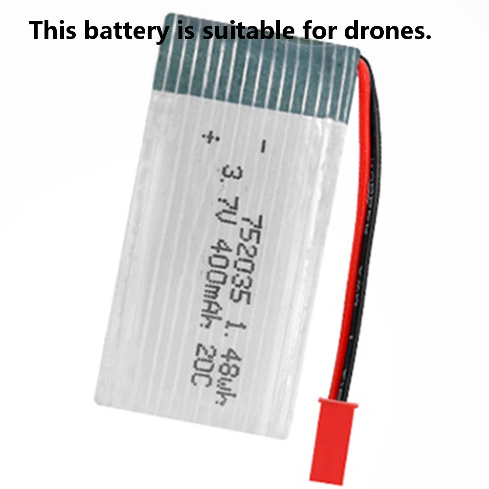 Rechargeable 3.7V 752035 20C 400Mah Li-Polymer Li Battery For Helicopter Models X3 X4 X5Sw Remote Control Aircraft Rc Drone