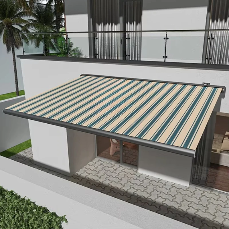 Factory Direct 2026 Aluminum Outdoor Retractable Awning Canopy Waterproof Patio Cover Full Cassette Awnings Grey Garden Sun