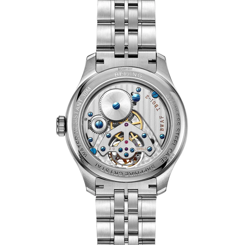 Beijing Refined Tourbillon Watch 41mm stainless steel man watch mechanical automatic watch business men luxury watch skeleton