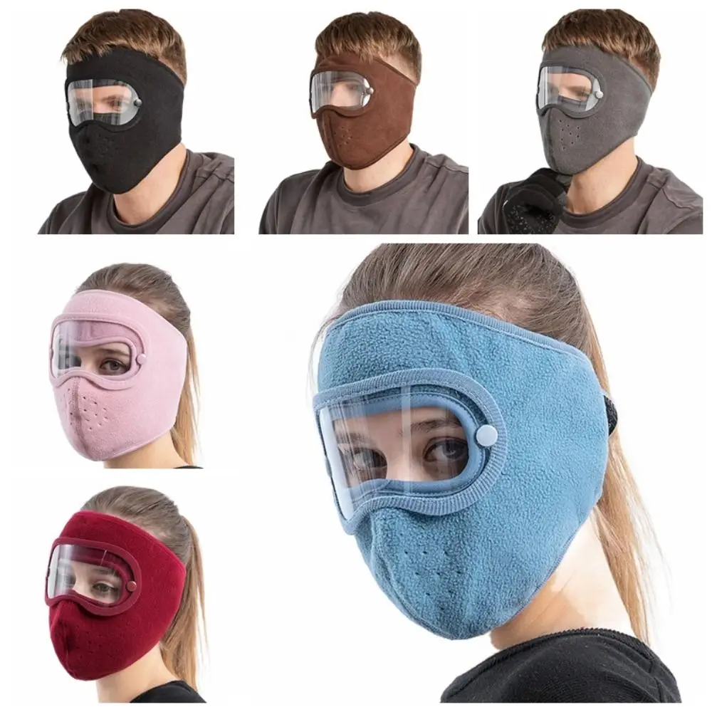 Ademende Fleece Skimaskers Winddichte Stofdichte Oorkappen Masker Gezichtsbescherming Anti Mistlens Bescherming Wollen Gezichtsmasker Ski