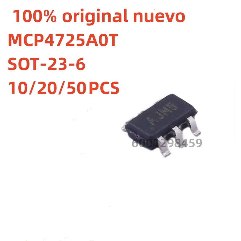 100% original novo  10pcs-50pcs   MCP4725A0T-E/CH   AJXX  12-Bit Digital-to-Analog Converter with EEPROM Memory  in SOT-23-6