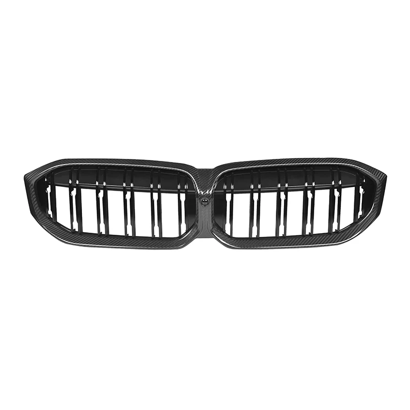 

Dry Carbon Fiber Gloss Black Double Slats Front Grille Fit For Bmw 3 Series 2023+ G21 G28 G20 Front Bumper Grill