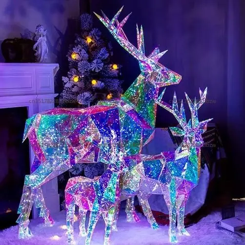 Cross-border hot sale Customized Christmas decoration Symphony luminous Christmas deer courtyard hotel shopping mall atmosphere