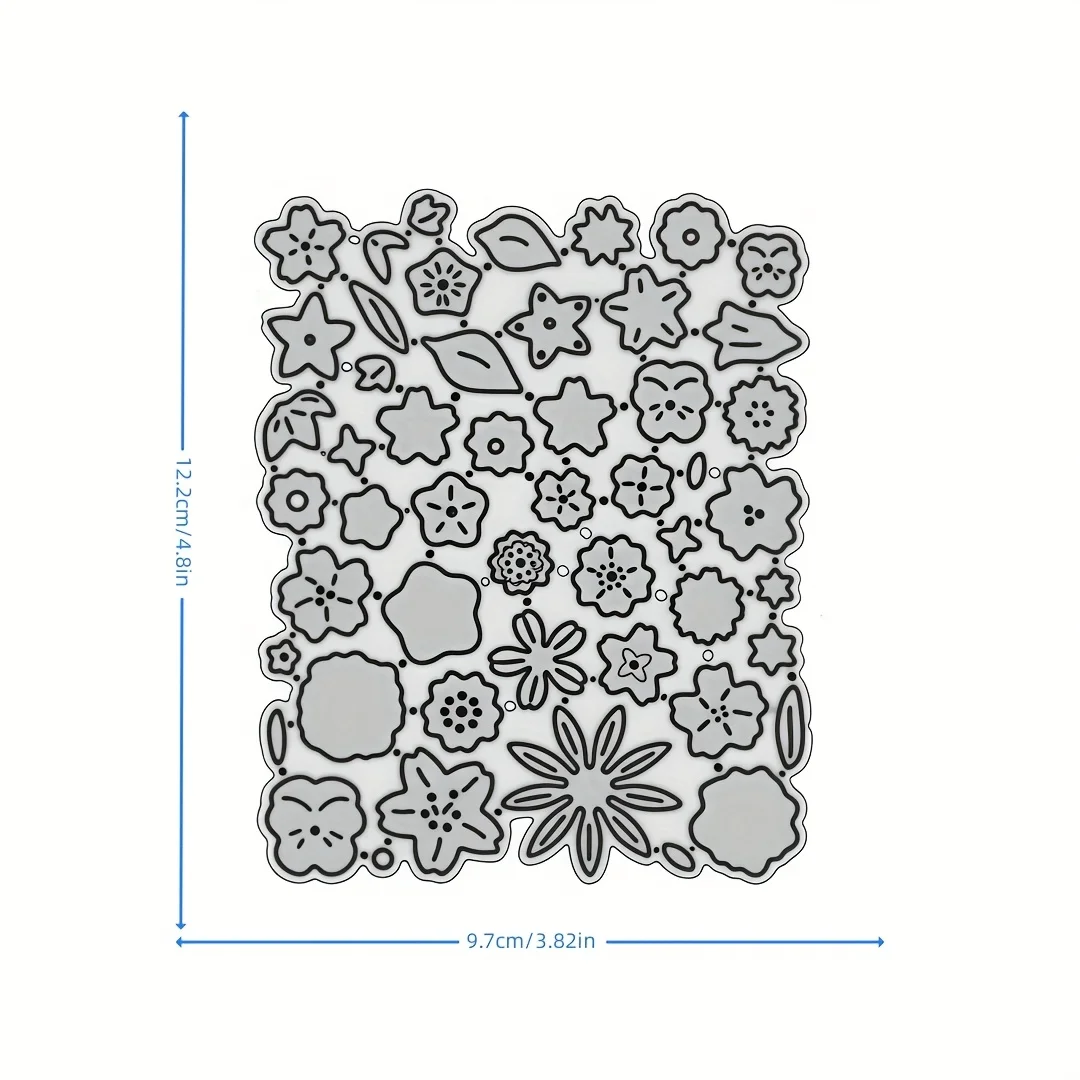 قوالب قطع معدنية بخلفية زهرية وصلت حديثًا مناسبة لتزيين إكليل القصاصات بنفسك