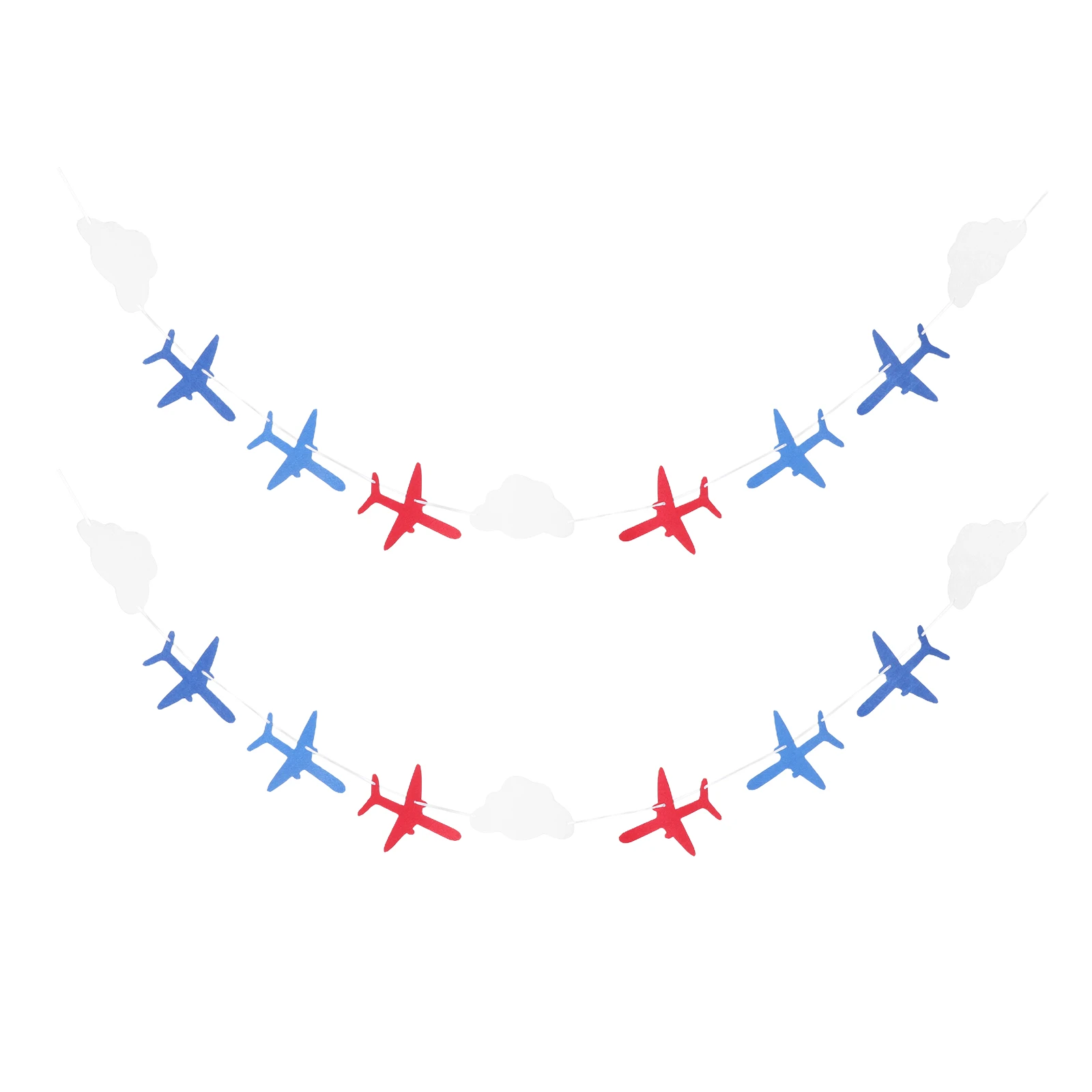 

2Sets Airplane Cloud Garland Banner Safe for Kids Easy Setup Birthday Party Decorations Vintage Bunting Flags Vintage Bunting