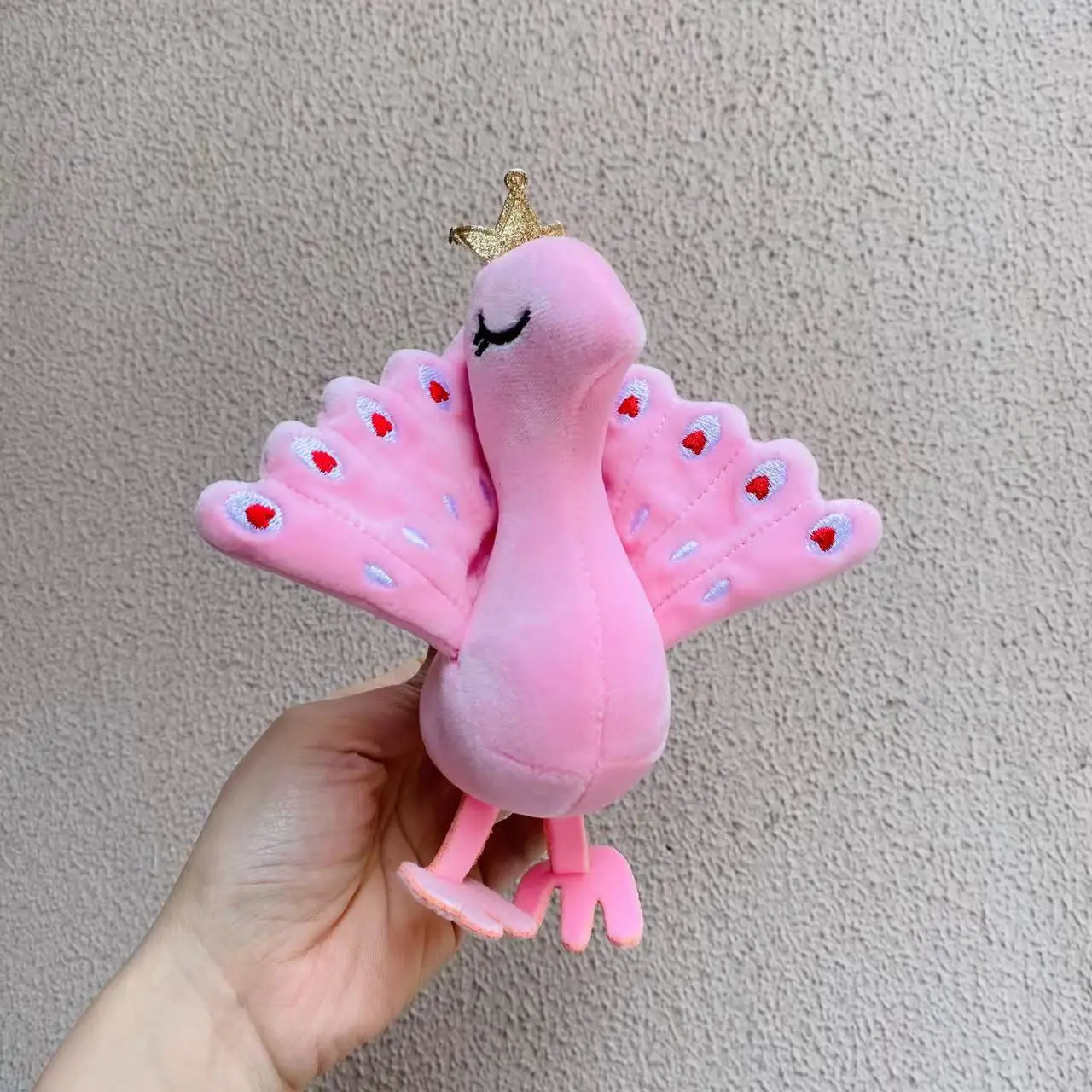 1PC 15cm Pretty Colorful Small Peacock Plush Toy Cartoon Doll Couple Backpack Charm Children Students Schoolbag Charm