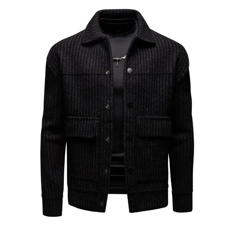 Mens Jacket Autumn and Winter New Jackets Fashionable Lapel High Street Men\'s Jacket