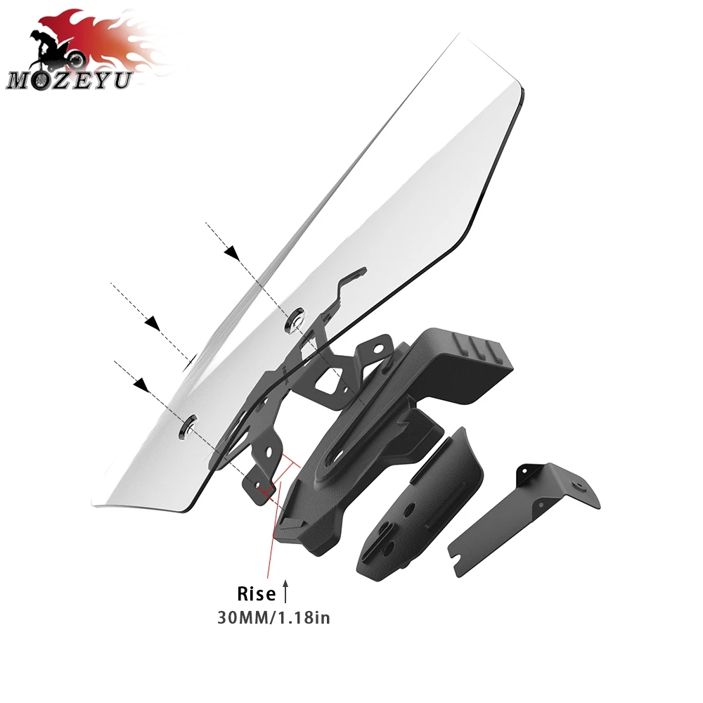 Riser Windshield Bracket For YAMAHA Tracer 9 900 GT Tracer 9GT 900GT 2018 - 2024 Motorcycle Windscreen Holder Extended Support