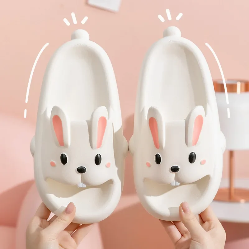 Woman Slippers Rabbit Cartoon cute Kawaii Summer beach outdoor flip flops Sandals anti-slip EVA funny soft indoor home house new