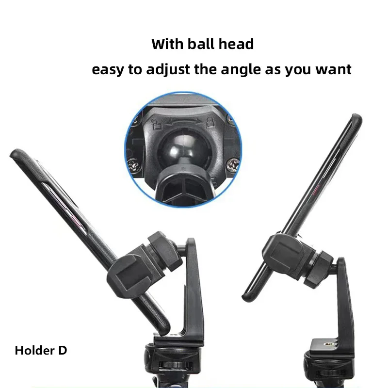 حامل تثبيت بمشبك يدور 360 درجة للهواتف المحمولة، حامل ثلاثي القوائم لعصا سيلفي Monopod