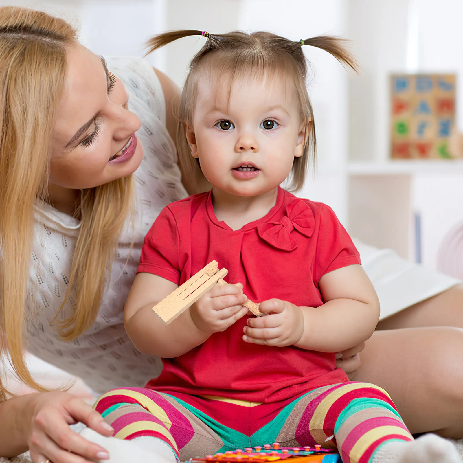 

3 pcs Wooden Ratchet Sound Matraca Rotating Instrument For Kids Hand Musical Noise Maker Traditional Wood Toddler Grasping