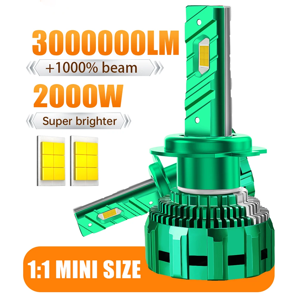 

3000000 лм Супер яркий свет H7 Автомобильная светодиодная фара H4 Ближнего и дальнего света CANBUS H1 H11 9005 HB3 9006 HB4 Противотуманная фара 6000k 12V