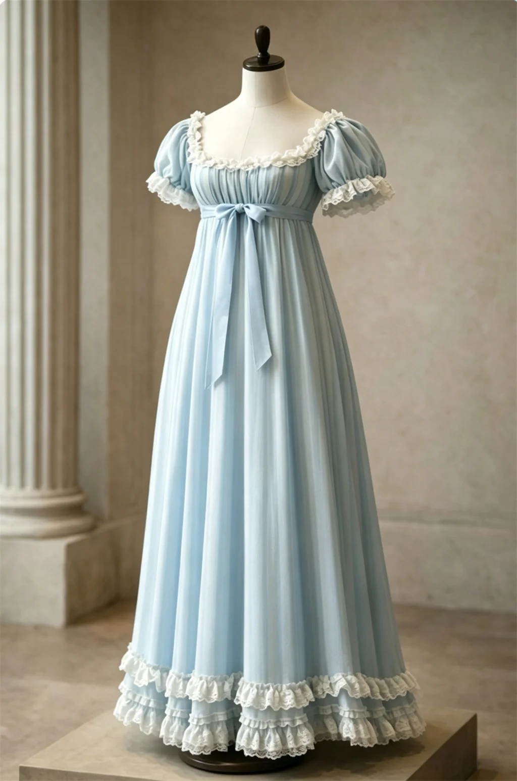 

Regency Era Empire Princess Cosplay Costume Waist Evening Blue Gown Jane Austen Style Prom Dress Special Occasion Costumes
