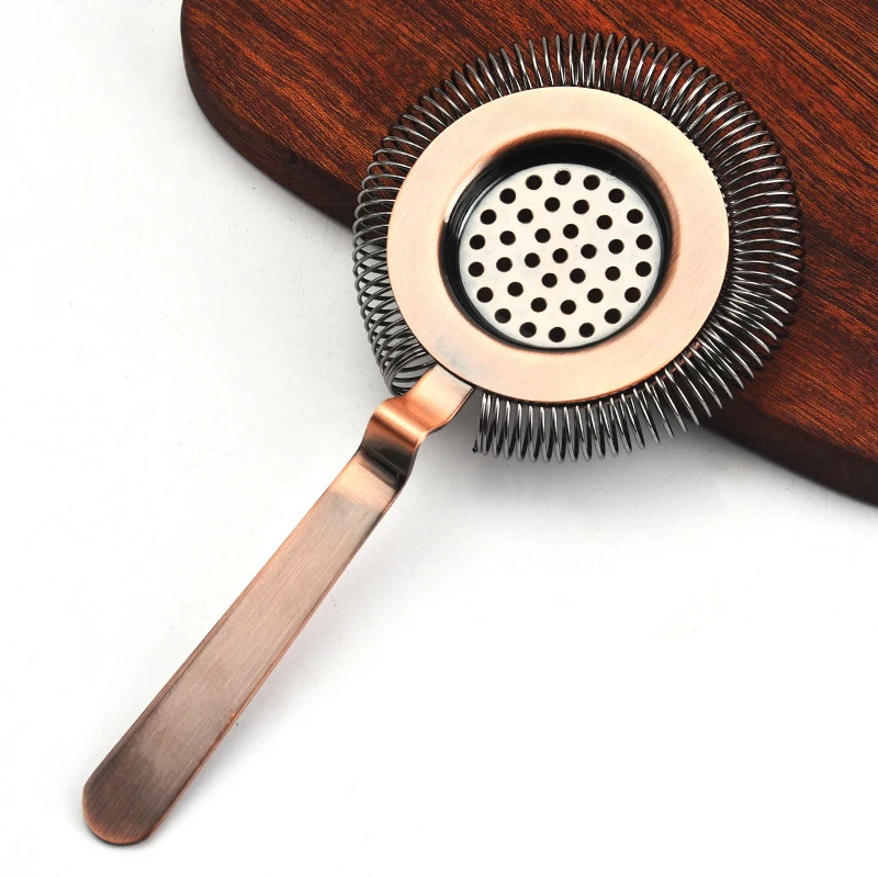 Stainless Steel Professional Spring Bar Strainer With Fine Mesh Secure Ice Strainer For Cocktail Whiskey Margarita Home Bar Tool