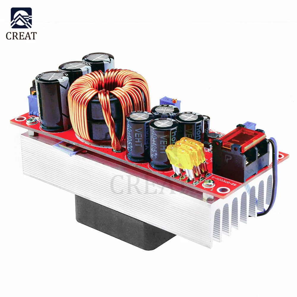 DC-DC Boost Converter 1800W/1200W 40A 20A Step Up Power Supply Module 10-60V to 12-90V Adjustable Voltage for Battery Charging