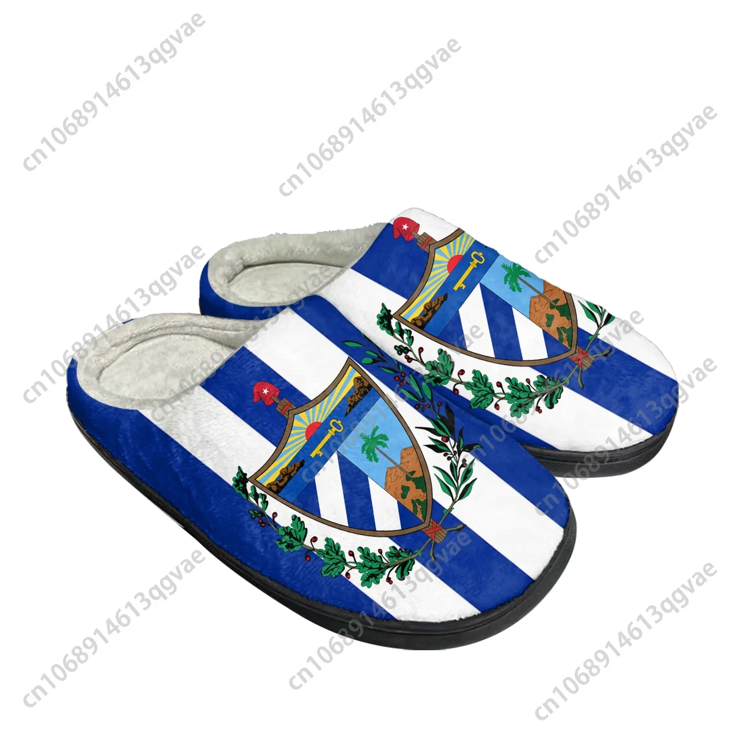 

Cuban Flag Home Cotton Custom Slippers Mens Womens Sandals Cuba Plush Bedroom Casual Keep Warm Shoes Thermal Slipper