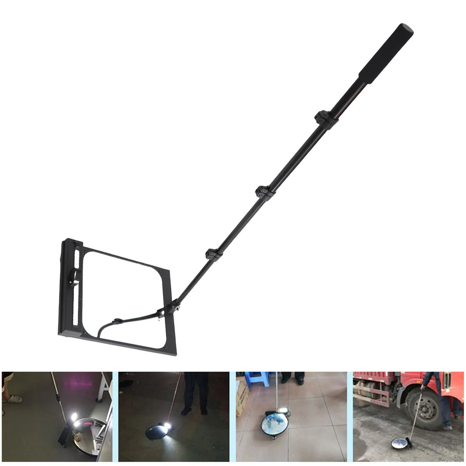 Telescoping กระจกสี่เหลี่ยมผืนผ้า 11.81in 2X Telescopic ตรวจสอบกระจกง่ายพร้อมเติมแสงสําหรับ DIYer สําหรับรถยนต์