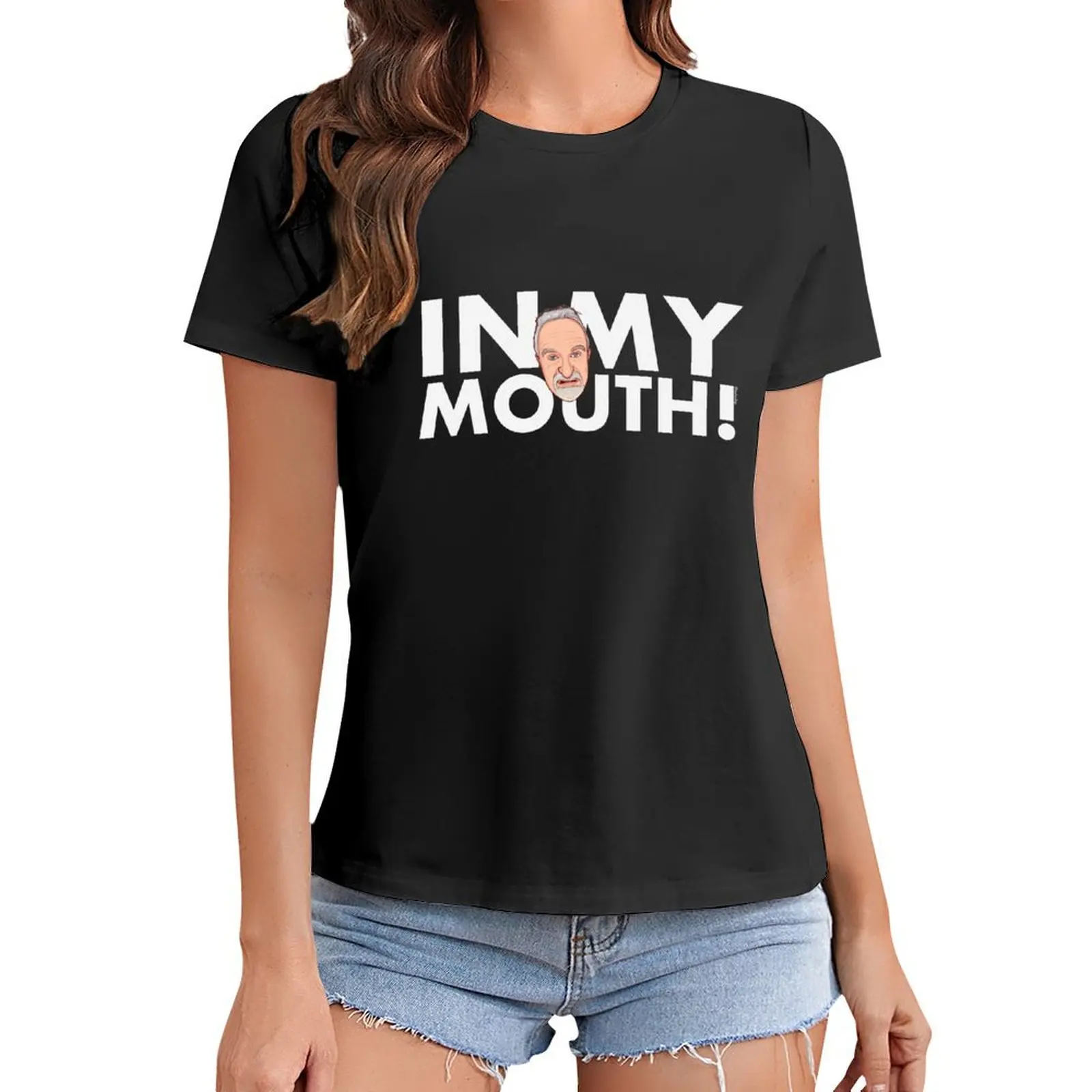 

In My Mouth (white text edition!) T-Shirt quick-drying animal prinfor tops Women