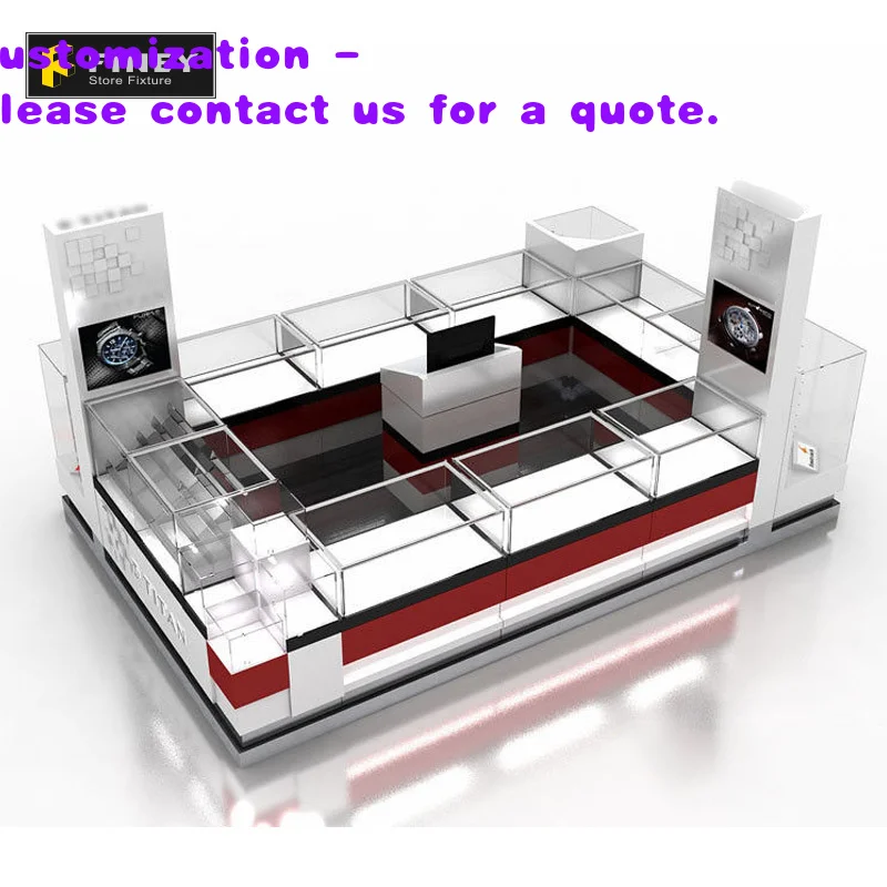 custom.Modern Shopping Mall Watch Kiosk Design Customized Store Fixture Watch Display Stand Showcase