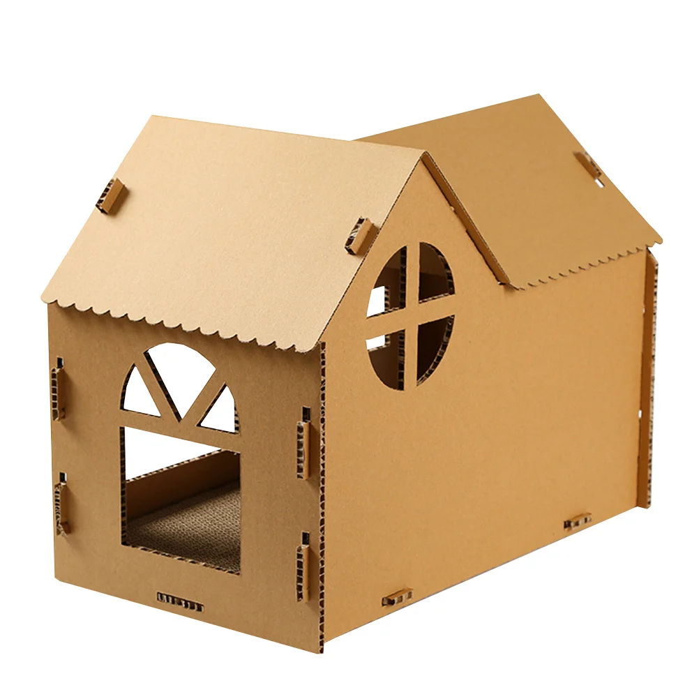 

Cat House Pet Accessory Cardboard Kitten Scratching Toy Ripple Corrugated Paper