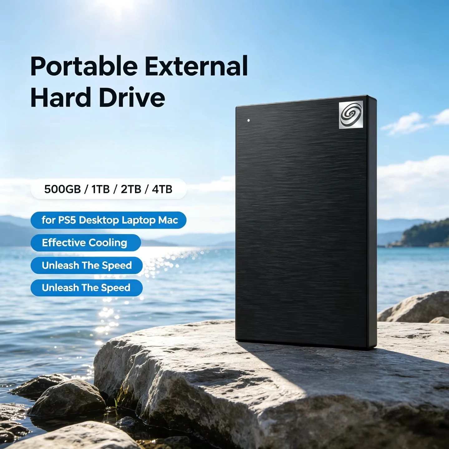 500GB 1TB 2TB 4TB 2.5 Inch USB 3.0 Portable SSD Hard Drive Black Large Capacity External HDD for Laptop Office Data Recovery