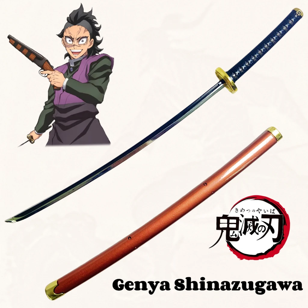 9.4 inch Demon Slayer Shinazugawa Sanemi Metalen Katana Zwaard Originele Sabel Katana Sabel Ninja Mes Cosplay Accessoires Prop Speelgoed