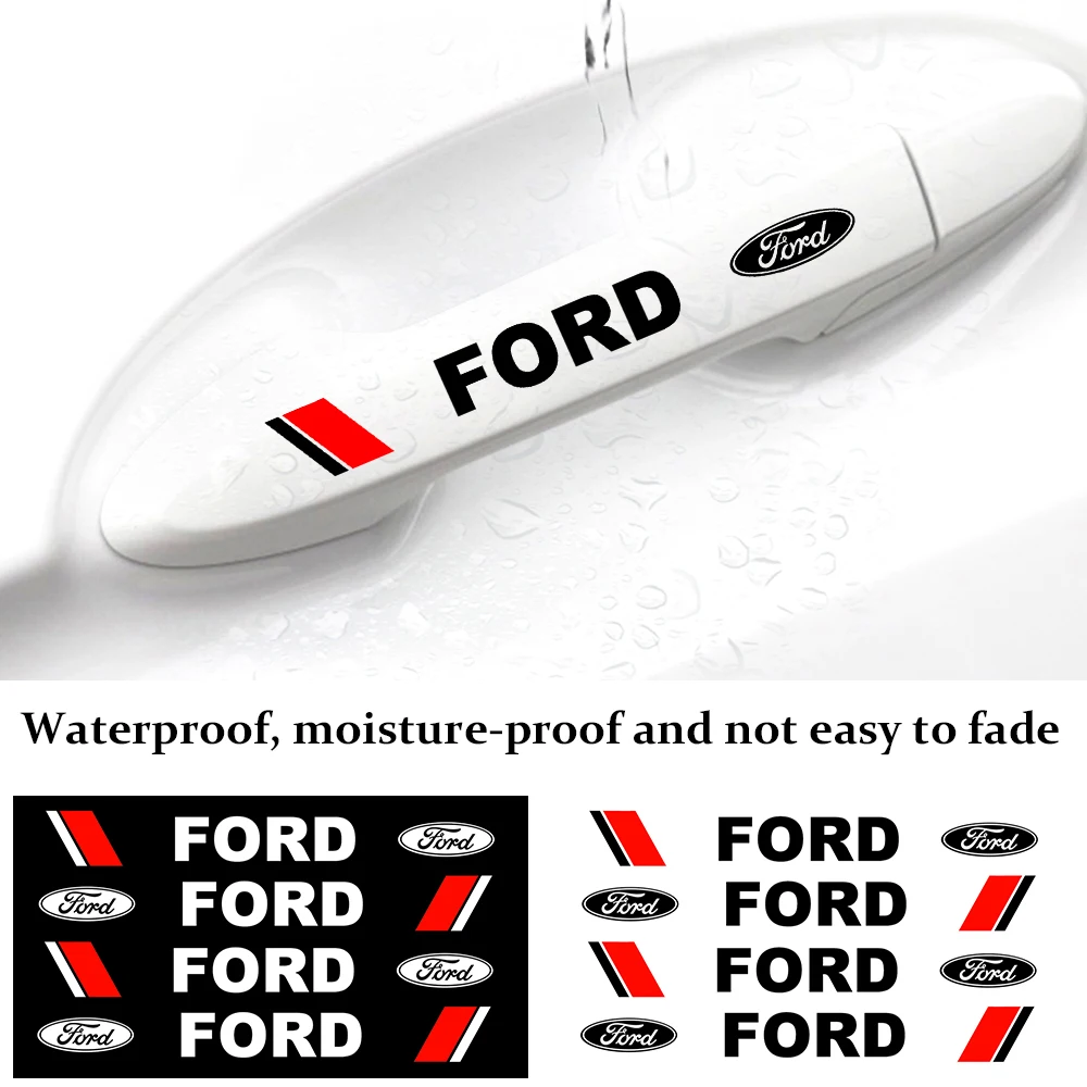 For Ford Focus Mk2 Mk3 4Pcs PVC Door Handle Anti-Scratch Sticker Escape Mustang Exterior Tuning Accessories Fiesta Mk7 Mondeo view 2