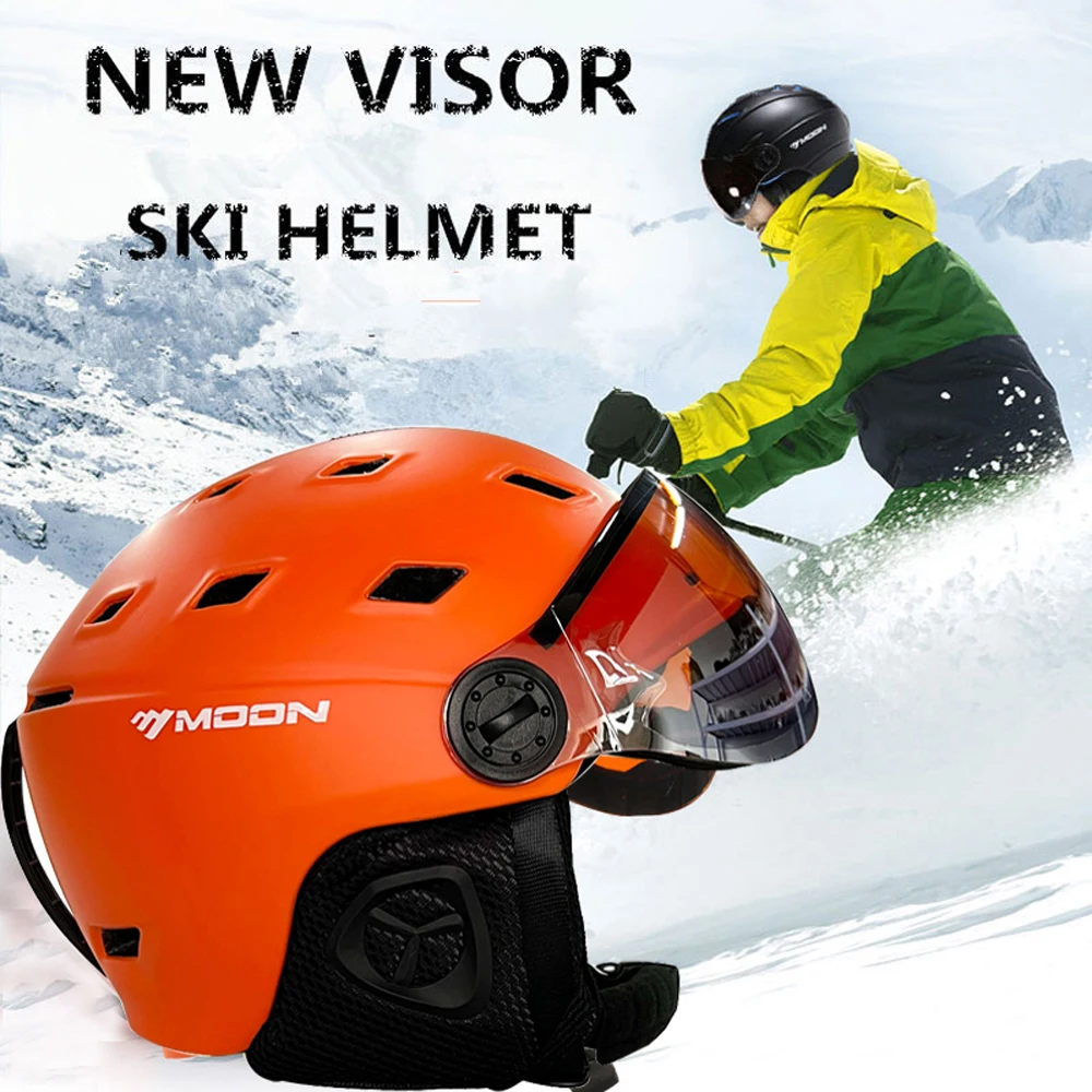 MOON kask narciarski gogle integralnie formowane PC + EPS wysokiej jakości kask narciarski Outdoor Sports narciarstwo Snowboard kaski na deskorolkę