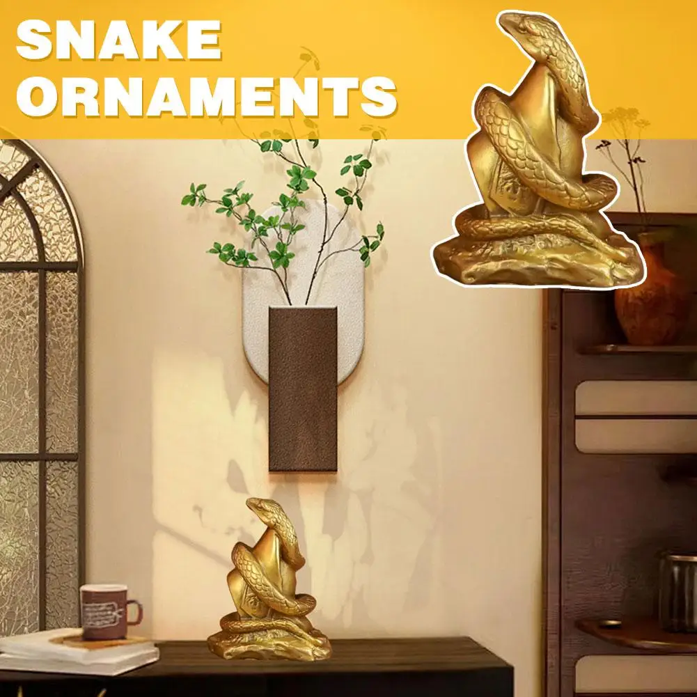 2025 Gold Feng Shui Snake Toad Statue Figurine Coin Ornaments Home Decoration Money Resin Wealth Luck G3E7