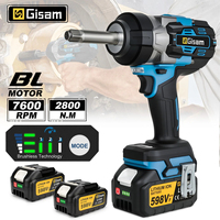 Gisam 2800N.M Brushless Electric Extended Anvil Impact Wrench 1/2'' Cordless Torque Wrench Tool For makita 18v battery pins