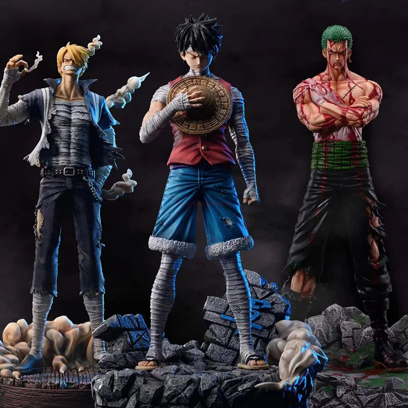 

30cm One Piece Anime Action Figure Luffy Roronoa Zoro Vinsmoke Sanji Stand Posture Pvc Statue Figurine Model Collection Toy Gif