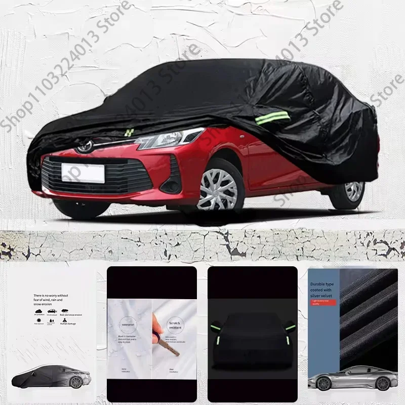 

For Toyota Vios Anti-UV Sun Shade Rain Snow Resistant Black Cover Dustproof Car umbrella Full Car Cover Outdoor Protection