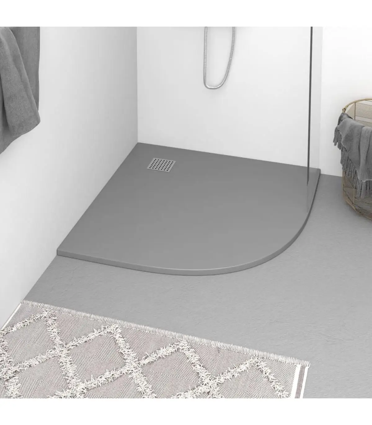 Shower dishes shower tray SMC gray 90x90 cm