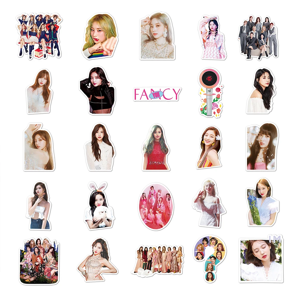 10/30/50PCS KPOP Korean Girl Group Twice Stickers Creative Trendy Graffiti DIY Luggage Laptop Phone Case Decals Girls Toys Gift