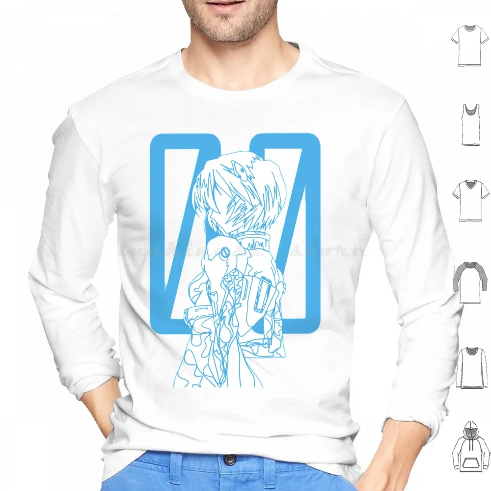 Ayanami Continous Line Artwork Hoodie cotton Long Sleeve Nge Asuka Langley Soryu Asuka Asuka Langley Shinji Ikari