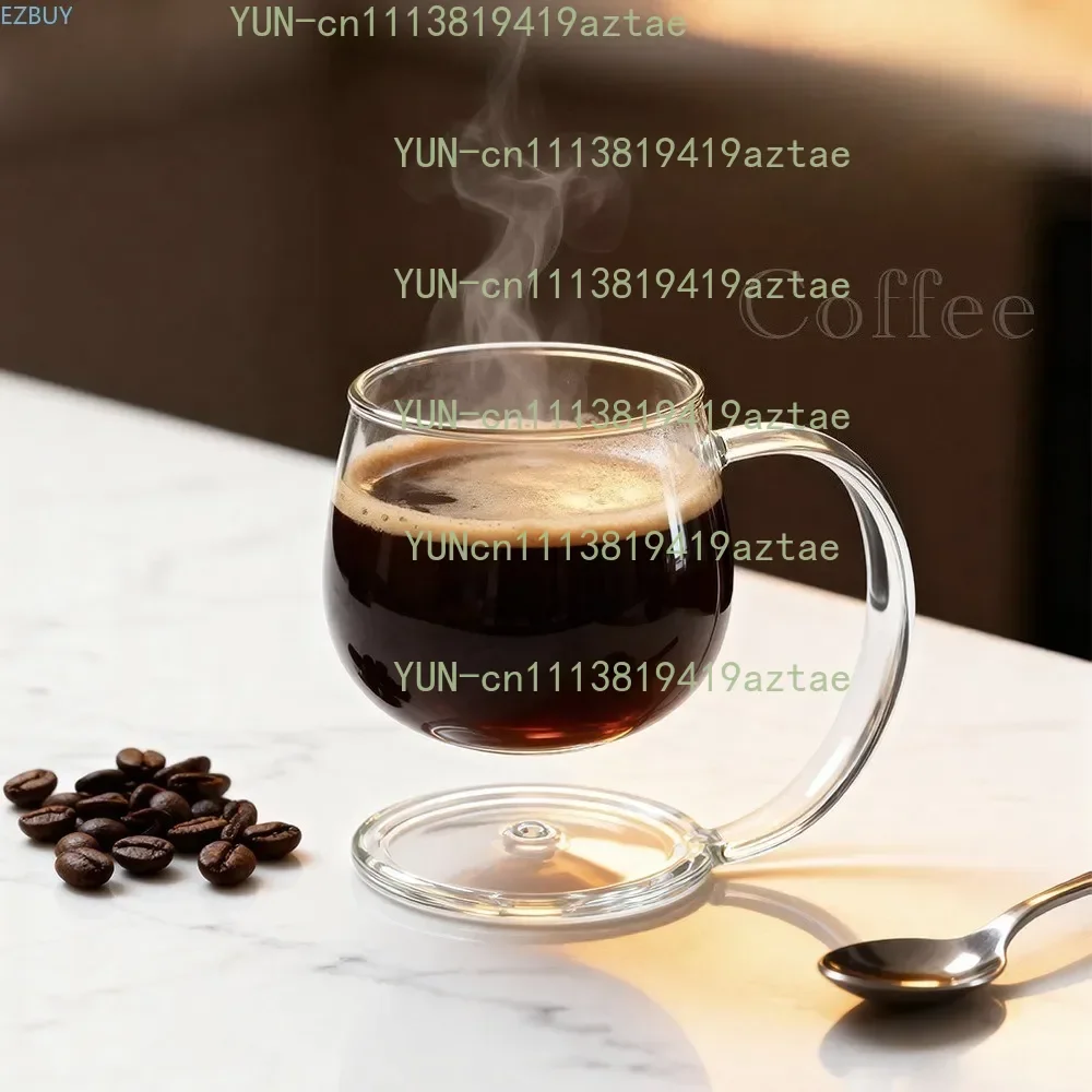 Creative Suspended Glass Espresso Cup Household Drinkware Tea Cup with Handle Heat-resistant Water Drinking Cup Coffee Mug Gifts