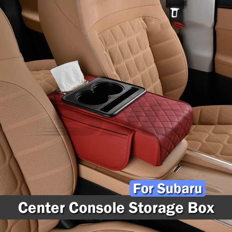 

For Subaru XV Forester Impreza Outback Car Armrest Box Cup Holder Tissue Box Storage Box Arm Rest Cover