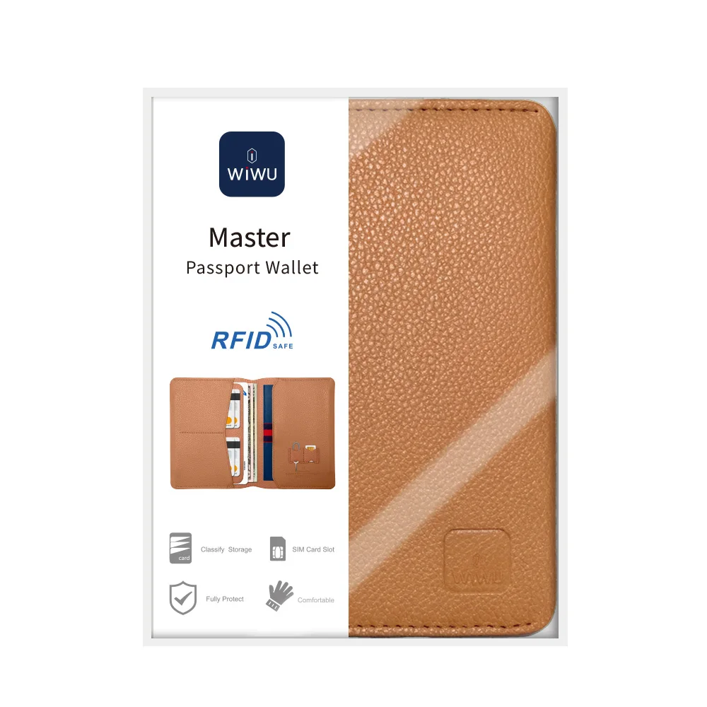 WiWU Master Reisepass-Geldbörse RFID Anti-Skimming PU-Leder-Tasche Hautfreundliche Organizer-Tasche Aufbewahrungs- und Tragetasche – Detail 13