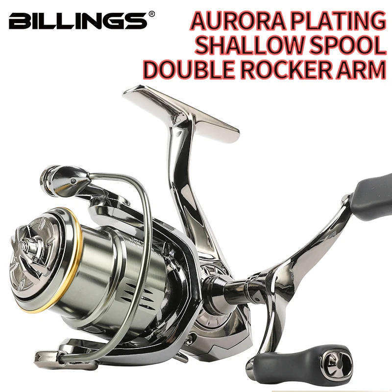 D1 Shallow Cup Metal Spinning Reel Fishing Reels 5.2:1 6KG Max Drag Power Double-rocker Long Range Spinning Reel