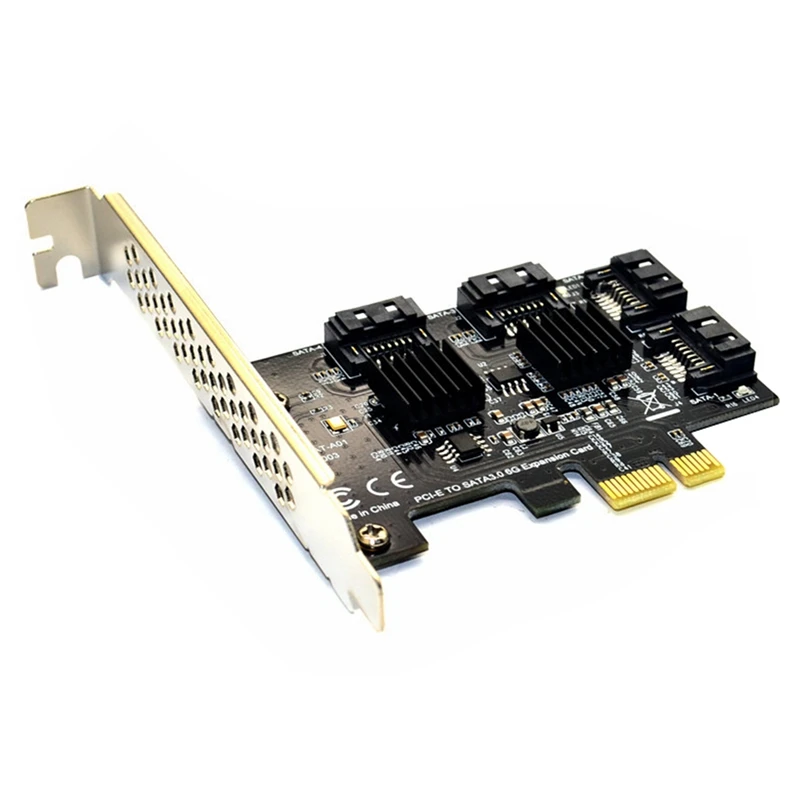 Tarjeta elevadora PCI-E a SATA 3,0, adaptador de tarjeta de expansión SATA3.0 de 4 puertos, disco duro de expansión para disco duro IPFS