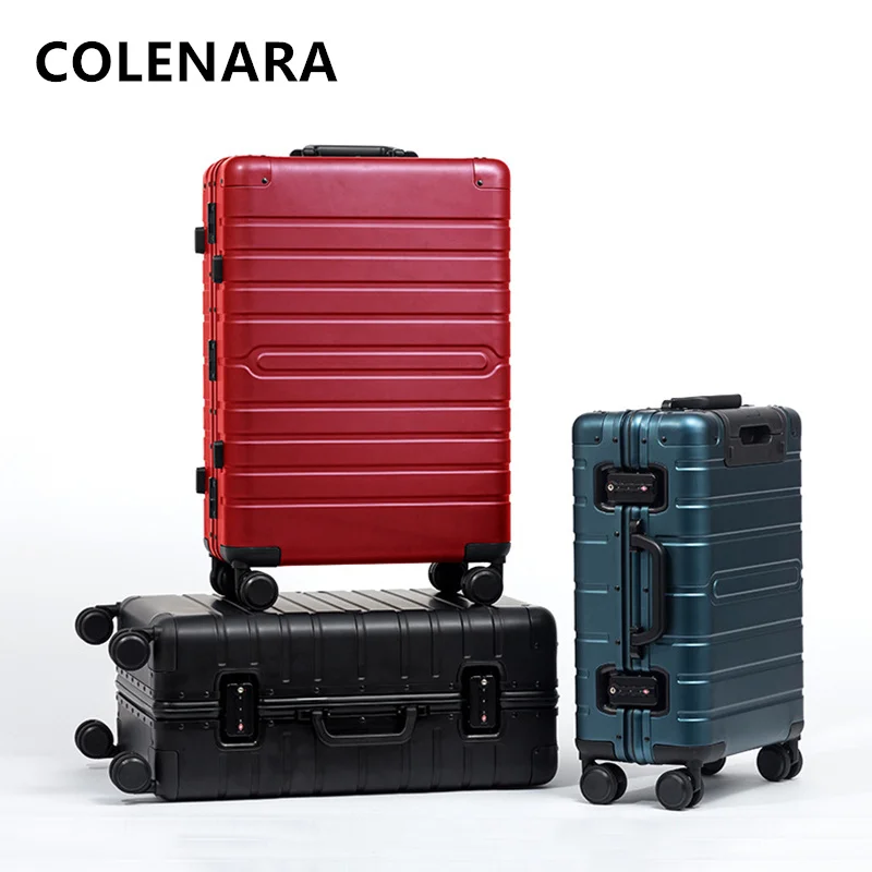 COLENARA Business Luggage Men's Full Aluminum Magnesium Alloy Boarding Box 20