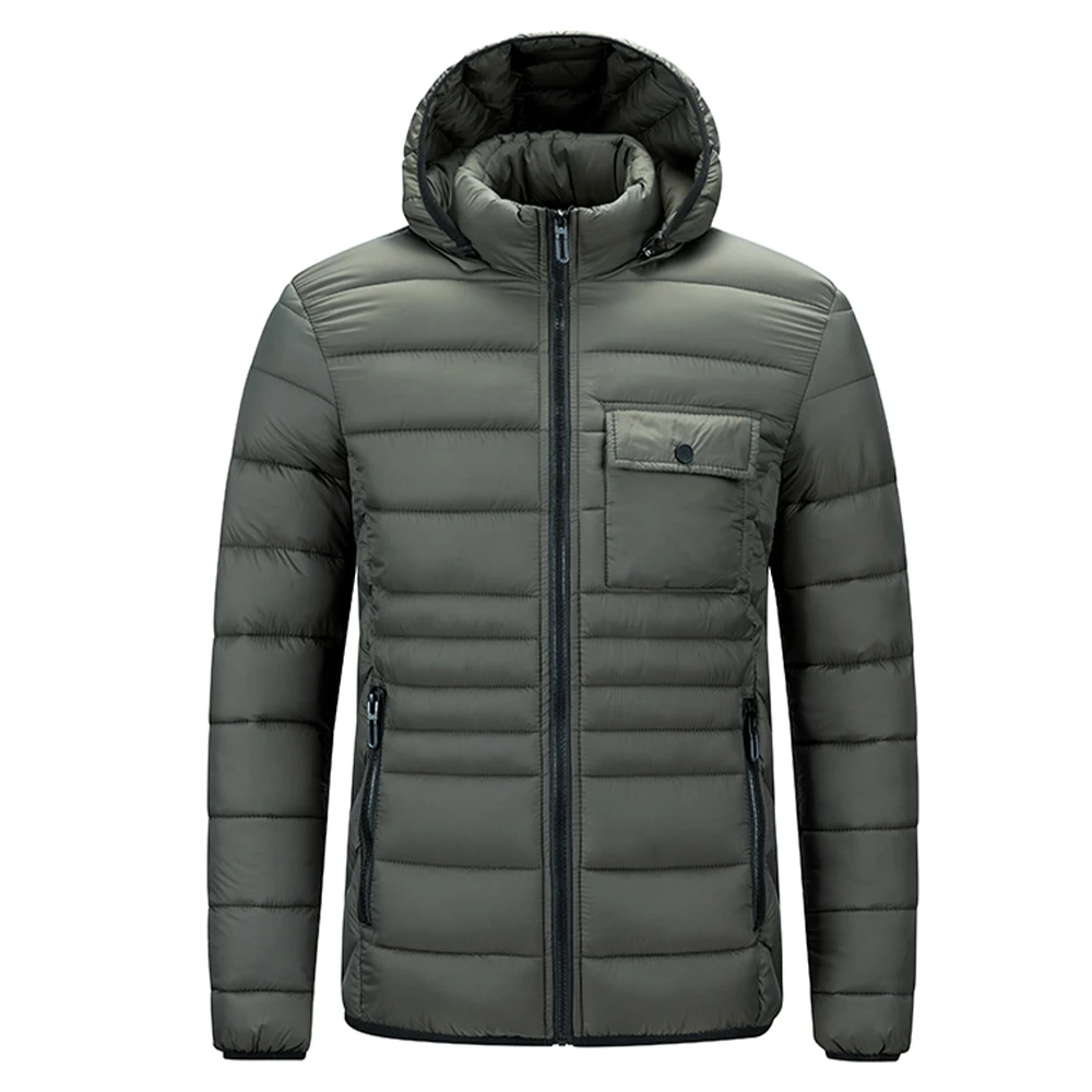 Venta directa de fábrica Ropa acolchada de algodón de alta calidad para hombres en otoño e invierno, ropa sencilla acolchada de algodón, chaquetas acolchadas de algodón acanaladas informales para hombres