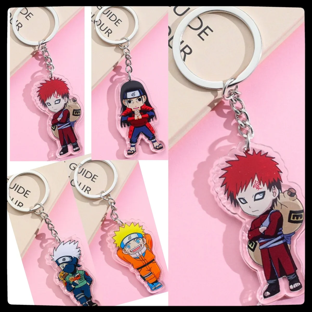 Naruto acrylic bt21 anime keychain cartoon school bag pendant cute exquisite small  keychain children's birthday gift wholesale