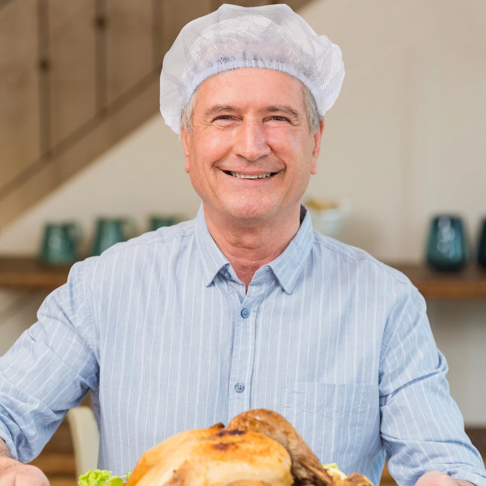 6 szt. Antystatyczna siatkowa czapka kucharska, oddychająca, regulowana, do pracy w kuchni, gotowania, obsługi gastronomicznej, elastyczne czapki na włosy