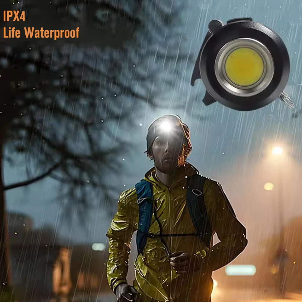 Portable EDC Keychain Flashlight Rechargeable Mini COB Light Torch 10 Modes Emergency Lamp With Screwdriver Car Seat Belt Cutter