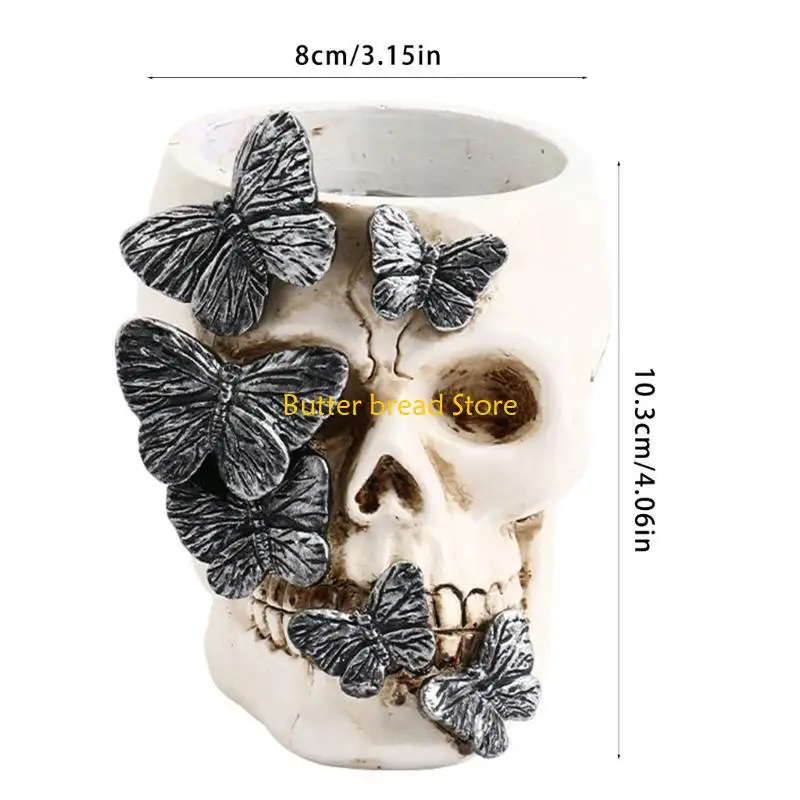 

W89C Хэллоуин декоративная карандашная коробка с черепа бабочка для ручки